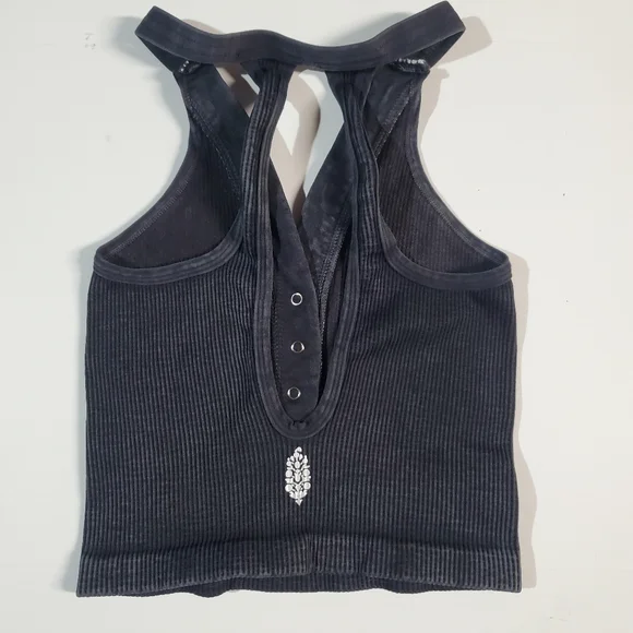 FP Movement by Free People Charcoal Ribbed Tank Top - Picture 2 of 7